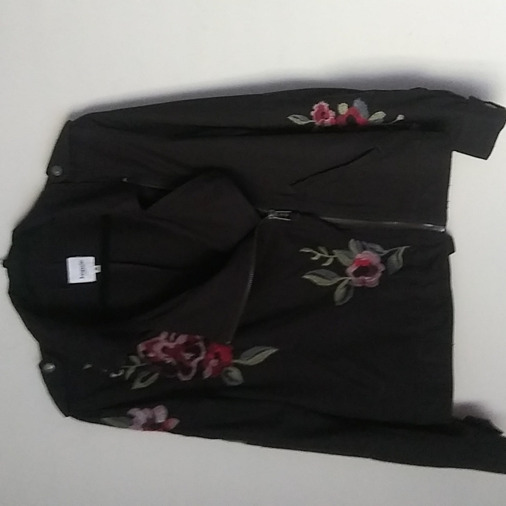 Like New Kensie M Motorcycle Style Black Jean Jacket